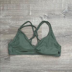 Volcom Green Strappy Bikini Top